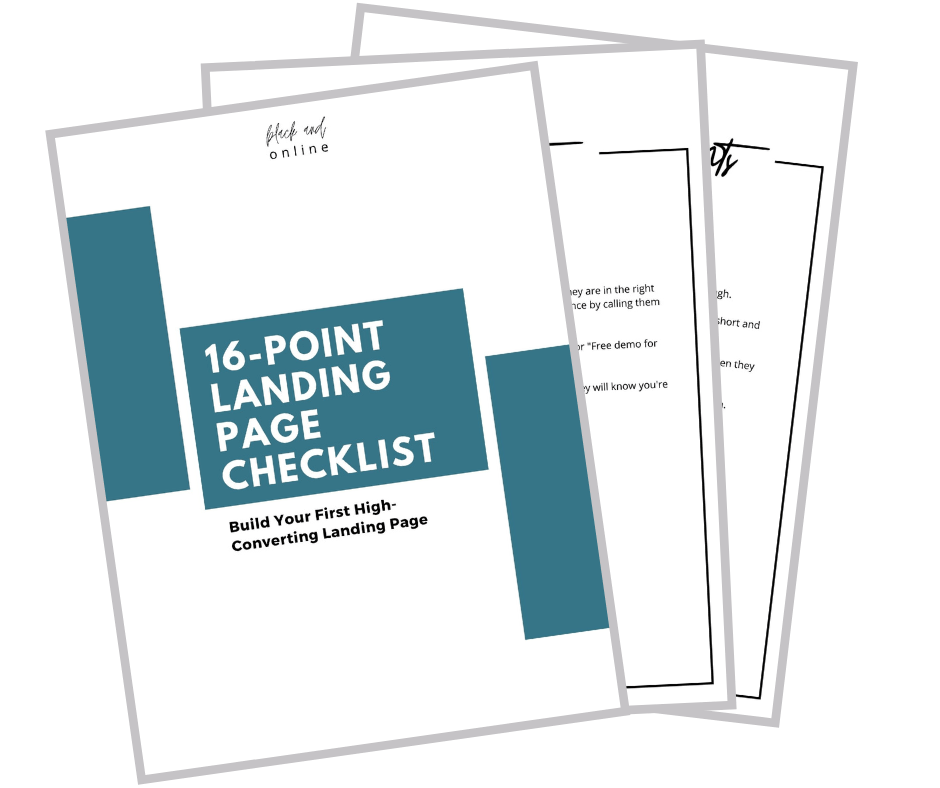 16point landing page checklist mockup